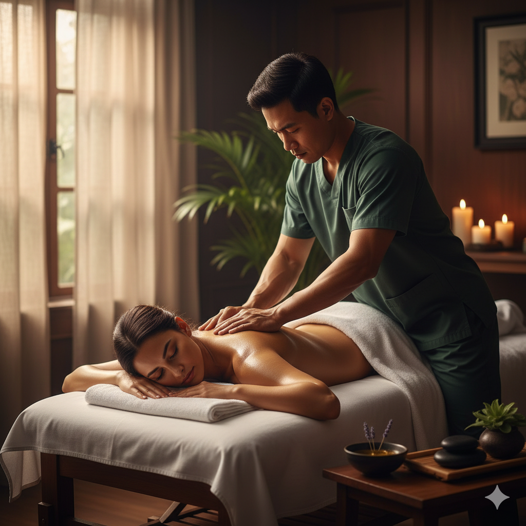 Deep tissue oil massage